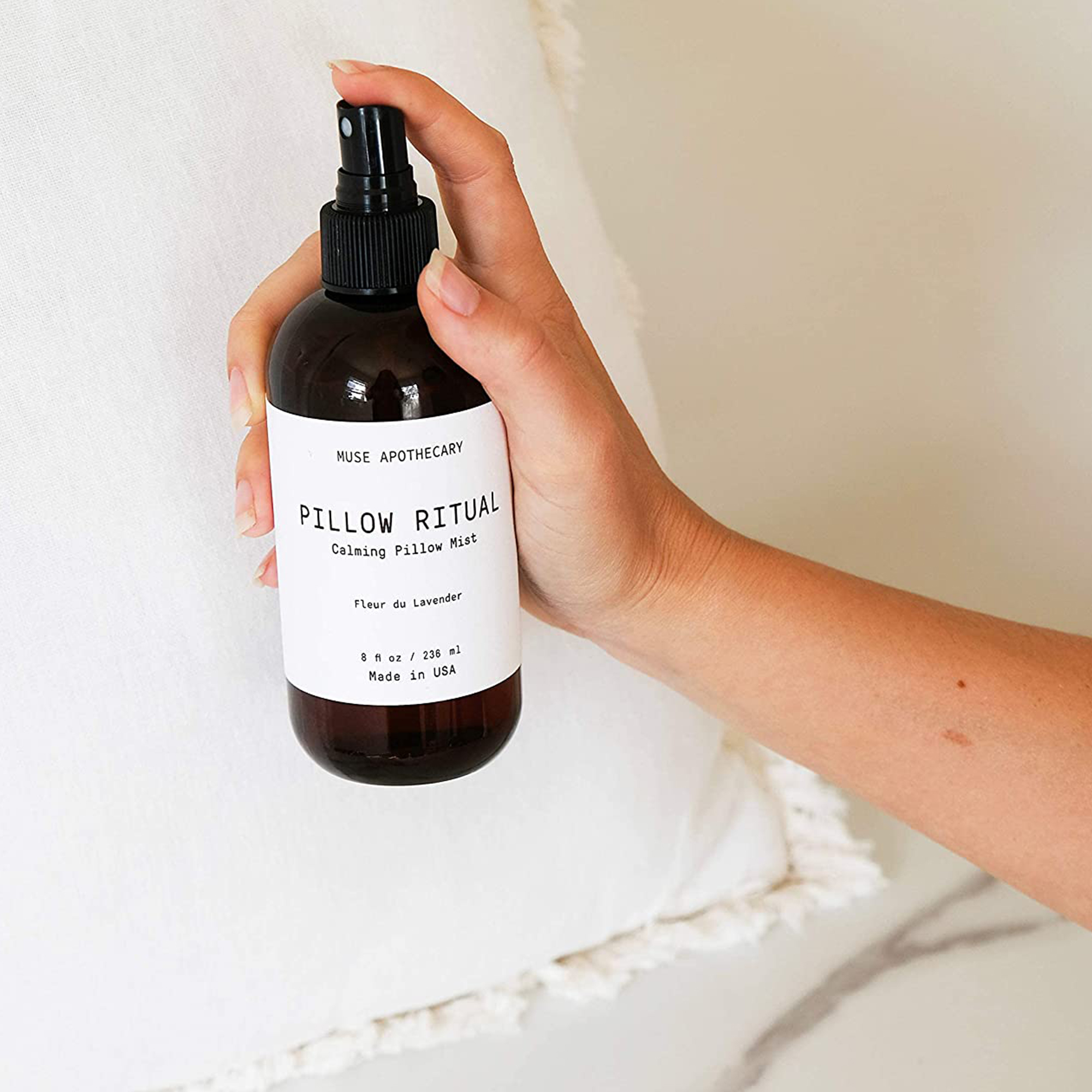 Muse Apothecary Pillow Ritual Luxury Aromatherapy Pillow Mist Sleep Spray  with Essential Oils, 8 Oz Fleur du Lavender 